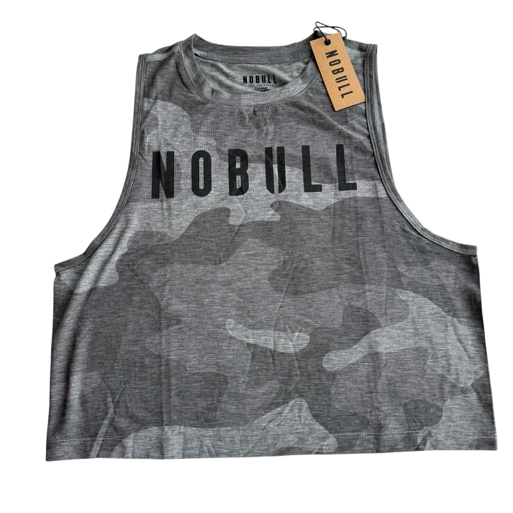 NOBULL Women's Gray  crop Camo Muscle Tee